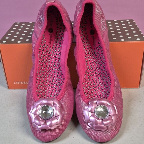 Lindsay Phillips LIZ 10 Pink Ballet Flat - New - Picture 2 of 6